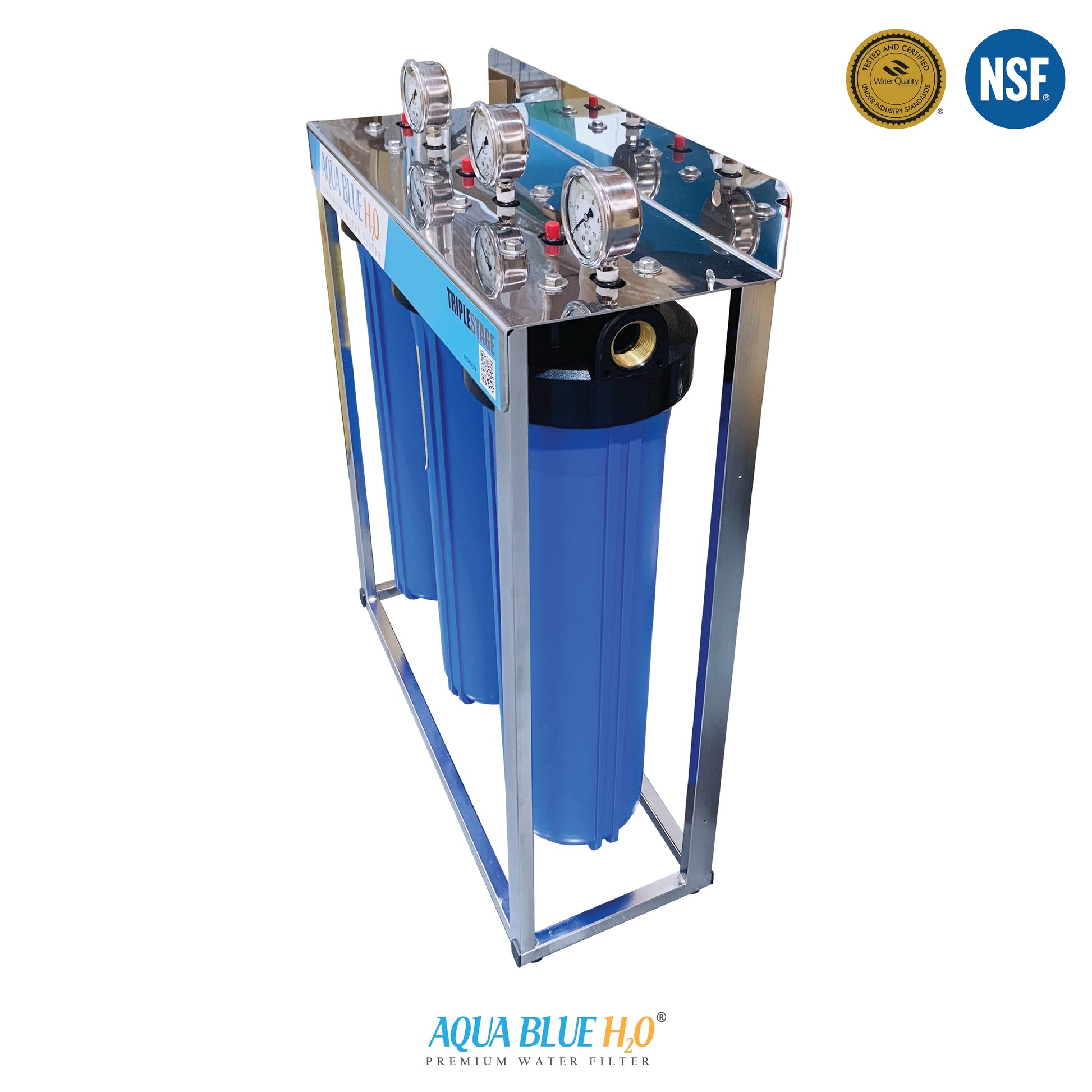 Whole House Water Filters with Shale Grey Cover Triple 99% eliminate bacteria