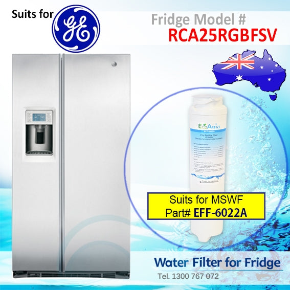 AQUA BLUE H2O MSWF-WF FOR GE MSWF FRIDGE WATER FILTER COMPATIBLE REPLACEMENT
