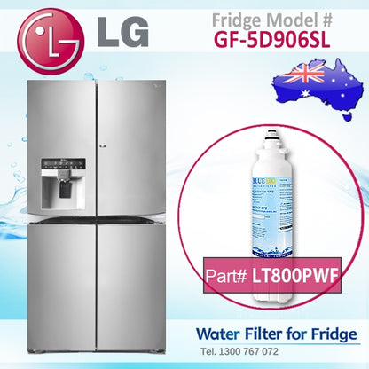 10xLG Replacement ADQ73613401, LT800P Fridge Filter by Aqua Blue H2O