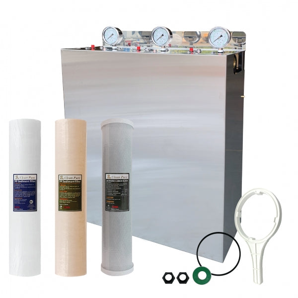 Wholehouse water system High Performance Triple Stage with Stainless Steel cover  Watermarked